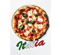 KUSTOM ART Póster decorativo de pared Serie Estados y Ciudades Celebri Italia Pizza Margarita Impresión sobre cartón 40 x 30 cm sin marco