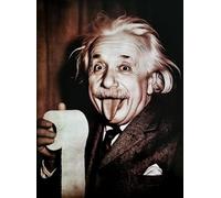 KUSTOM ART Póster decorativo de pared Serie Grandes Personajes de la Historia Albert Einstein Linguaccia con papel higiénico Impresión artística sobre papel Patinata 40 x 30 cm sin marco
