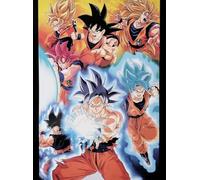 KUSTOM ART Póster decorativo de pared Serie Manga y Anime Dragon Ball Super Versiones Goku Ultra Instinto y Super Sayan Impresión sobre cartón 40 x 30 cm sin marco