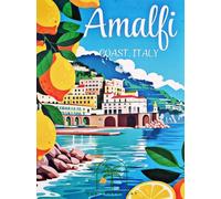 KUSTOM ART Póster decorativo de pared Serie Paisajes y Ciudades de Amalfi Coast Italy Costa Amalfi Impresión sobre papel patinata 40 x 30 cm sin marco