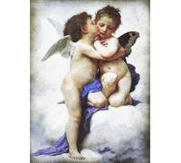 KUSTOM ART Póster decorativo de pared Serie Pinturas Celebres Amor y Psique Niños William Adolphe Bouguereau Impresión sobre papel Patinata 40 x 30 cm sin marco