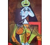 KUSTOM ART Póster decorativo de pared Serie Pinturas Celebri Femme Dans Un Fauteuil Pablo Picasso Impresión sobre cartón 40 x 30 cm sin marco