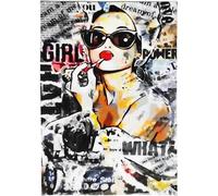 KUSTOM ART Póster decorativo de pared Serie Star de Hollywood Audrey Hepburn Versión Street Art impresión artística sobre papel de pátina 42 x 30 cm sin marco