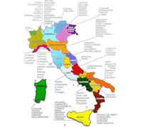KUSTOM ART Póster Decorativo para Pared Mapa de Italia Regiones con Provincias en Papel Satinado 40x30 cm Sin Marco