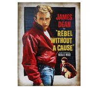 KUSTOM ART Póster Serie Carteles de películas famosas "Rebelde sin causa" con James Dean Impresión en papel estucado Estilo vintage 40x30 cm.