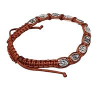 KUSTOM ART Pulsera religiosa San Padre Pío color marrón elegante y resistente B/1515/SP/M