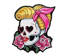 KUSTOM FACTORY Parche Calavera Catrina Rockabily Pin Up 18 x 22 cm
