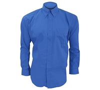 KUSTOM KIT - Camisa de Manga Larga Formal Modelo Oxford Corporate Hombre Caballero - Fiesta/Trabajo/Eventos (Cuello 43cm) (Azul eléctrico)