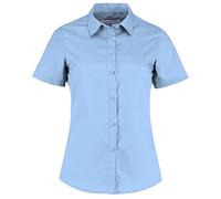 KUSTOM KIT - Camisa de popelín de Manga Corta para Mujer (48 EU) (Azul Claro)