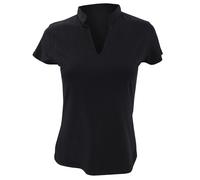Kustom Kit- Camiseta para chica de manga corta con cuello mandarín en forma de