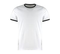 KUSTOM KIT - Camiseta Ringer para Hombre (XS) (Blanco, Negro)
