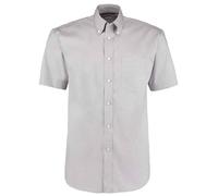 Kustom Kit Premium Manga Corta Fácil Hierro Mezcla de Algodón Camisa Oxford