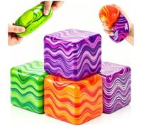 KutaKuta 4 Pcs Toys Stress Cube, Cubo De Hielo Sólido Azúcar De Malta Lleno De Alta Densidad Juguetes Alivio del Estrés Bolas Autismo Cubo De Alivio