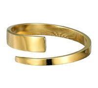 KUTCEK Anillo abierto para mujer, de acero de titanio, ajustable, banda circular minimalista, anillo apilable simple, delicado, regalo para ella, 8, Acero inoxidable