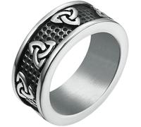 KUTCEK Anillo celta vikingo para hombre, anillo vintage de acero inoxidable, mitología nórdica, regalo de joyería, 13, Acero inoxidable