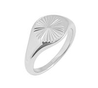 KUTCEK Anillo de acero de titanio con diseño de corazón con detalles grabados, acabado pulido, joyería minimalista, regalo para mujer, 9, acero de titanio