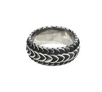 KUTCEK Anillo de acero de titanio con escamas de dragón para hombre, vintage, punk, hip hop, gótico, regalo de joyería unisex, 7, acero de titanio