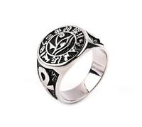 KUTCEK Anillo de acero de titanio con ojo de Anubis, joyería gótica de faraón egipcio para hombres y mujeres, banda punk unisex, anillo de declaración vintage, 9, acero de titanio