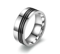 KUTCEK Anillo de acero de titanio con símbolo de cruz para hombre, diseño geométrico, joyería de regalo, tono plateado, 9, acero de titanio