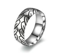 KUTCEK Anillo de acero de titanio con símbolo de cruz para hombre, diseño geométrico, joyería de regalo, tono plateado, 10, acero de titanio