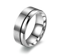 KUTCEK Anillo de acero de titanio con símbolo de cruz para hombre, diseño geométrico, joyería de regalo, tono plateado, 8, acero de titanio