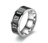 KUTCEK Anillo de acero de titanio con símbolo de cruz para hombre, diseño geométrico, joyería de regalo, tono plateado, 8, acero de titanio