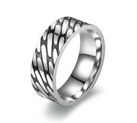 KUTCEK Anillo de acero de titanio con símbolo de cruz para hombre, diseño geométrico, joyería de regalo, tono plateado, 8, acero de titanio