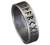 KUTCEK Anillo de acero inoxidable con runas celtas vikingas, unisex, para parejas, símbolo pagano, joyería de regalo para él y ella, 7, Acero inoxidable