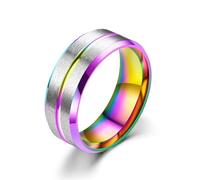 KUTCEK Anillo de banda ancha mate de acero inoxidable para hombre, joyería minimalista, accesorio masculino, regalo para él, 10, acero de titanio