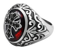 KUTCEK Anillo de cruz para hombres y mujeres, acero inoxidable, gótico, punk, anillo simple, atrevido, regalo unisex, 9, Acero inoxidable