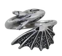 KUTCEK Anillo de dragón de acero inoxidable para hombre, estilo punk de fantasía, banda esculpida en 3D, unisex, joyería atrevida, regalo para él, 12, Acero inoxidable
