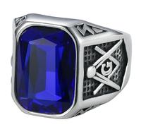 KUTCEK Anillo de estilo británico para hombre, acero de titanio, cristal rojo, regalo para él, accesorio de moda urbana, ropa de calle, hip hop, 10, Acero inoxidable