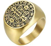 KUTCEK Anillo de letra para hombre, acero de titanio, hip hop, punk, regalo para él, anillo con inicial, estilo vintage, urbano, 14, Acero inoxidable