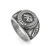 KUTCEK Anillo de lobo celta de acero inoxidable, joyería vikinga, símbolo de runa nórdica, para hombres y mujeres. Regalo, 11, Acero inoxidable