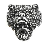 KUTCEK Anillo de lobo vikingo de acero inoxidable con diseño de lobo de Odín, mitología nórdica celta, anillo para hombre, diseño gótico, accesorio de guerrero, regalo para él, 8, Acero inoxidable