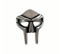 KUTCEK Anillo de máscara de faraón de acero inoxidable fundido, acabado pulido, mitología egipcia, regalo para hombres, 12, acero de titanio