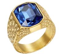 KUTCEK Anillo de oro para hombre, acero inoxidable, circonita cúbica, joyería de negocios, estilo hip hop, pieza de declaración profesional, regalo para él, 13, Acero inoxidable