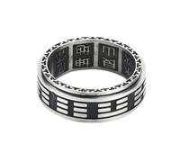 KUTCEK Anillo giratorio de amuleto chino Feng Shui Yin Yang, acero de titanio, joyería de motociclista taoísta vintage, regalo para hombres, 13, acero de titanio