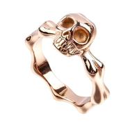 KUTCEK Anillo gótico de acero de titanio con calavera de motocicleta para hombre, regalo de joyería vintage punk oscuro para motociclista, 13, acero de titanio