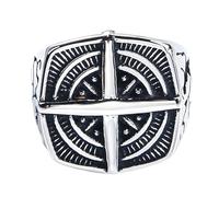 KUTCEK Anillo hipoalergénico de acero de titanio con brújula vintage para hombre, estilo retro, gótico, unisex, regalo de joyería, 10, acero de titanio