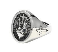 KUTCEK Anillo nórdico vintage de acero de titanio con corazón de cruz para mujer, estilo gótico urbano, 9, acero de titanio