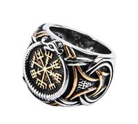 KUTCEK Anillo vikingo de acero de titanio para hombre, regalo de joyería punk gótica para motociclista, amuletos de runas retro, banda de hip hop, 12, acero de titanio