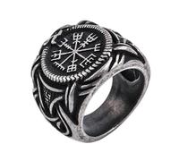 KUTCEK Anillo vikingo de acero de titanio para hombre, regalo de joyería punk gótica para motociclista, amuletos de runas retro, banda de hip hop, 13, acero de titanio