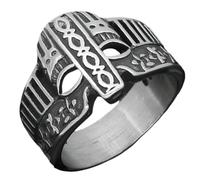 KUTCEK Anillo vikingo de acero inoxidable con diseño de mitología nórdica, estilo guerrero, anillo llamativo, joyería de regalo para hombres, 13, Acero inoxidable