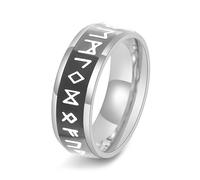 KUTCEK Anillo vikingo giratorio de mitología nórdica, joyería de acero inoxidable para hombres, regalo patriótico vikingo para marido y novio, 11, acero de titanio