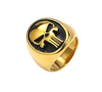 KUTCEK Bold Men & Punk Women - Anillo gótico de acero de titanio con calavera, hip hop, rock, motociclista, regalo, 11, acero de titanio