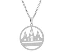 KUTCEK Collar con colgante de acero inoxidable Yezidi Lariş de patrimonio cultural para parejas, regalo de símbolo étnico, joyería de moda unisex, 50 cm, Acero inoxidable