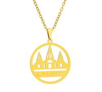 KUTCEK Collar con colgante de acero inoxidable Yezidi Lariş de patrimonio cultural para parejas, regalo de símbolo étnico, joyería de moda unisex, 50 cm, Acero inoxidable