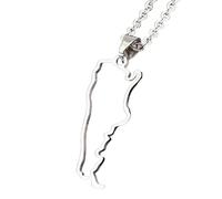 KUTCEK Collar con colgante de mapa de Argentina de acero inoxidable recubierto de resina geométrica bandera nacional, joyería unisex para regalo para parejas, Acero inoxidable