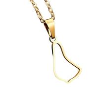 KUTCEK Collar con colgante de mapa de la isla de Barbados de acero inoxidable minimalista para parejas, regalo de recuerdo de viaje para mujeres y hombres, Acero inoxidable